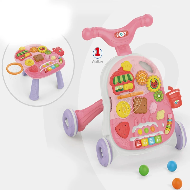 Infant activity game table trolley 5 in 1 toys swing push walker baby