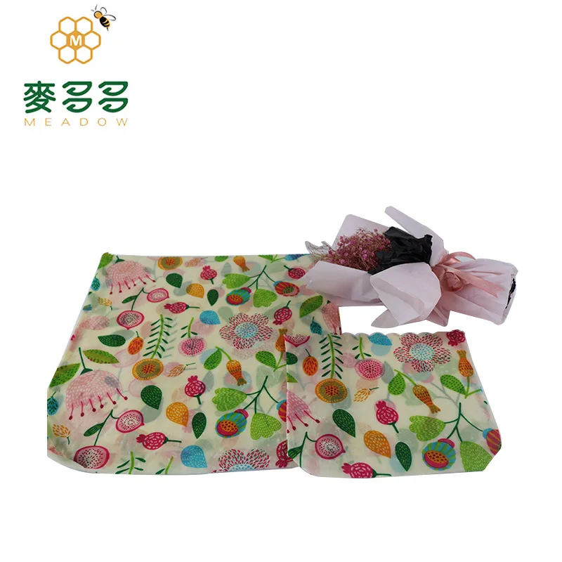 High quality 100% cotton organic eco friendly food beeswax wrap and mesh bags
