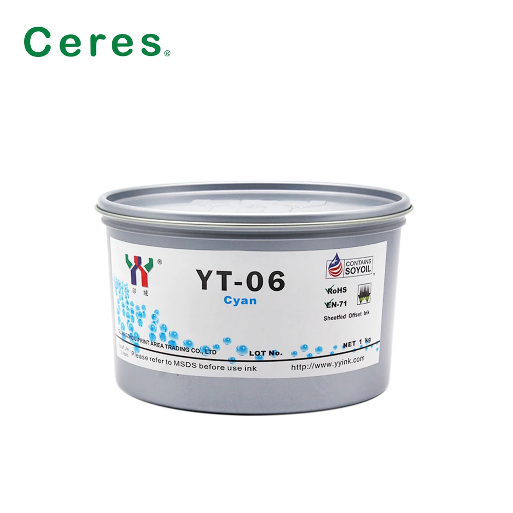 Ceres YT-06 Offset Melamine Soy Ink For yellow cyan black magenta
