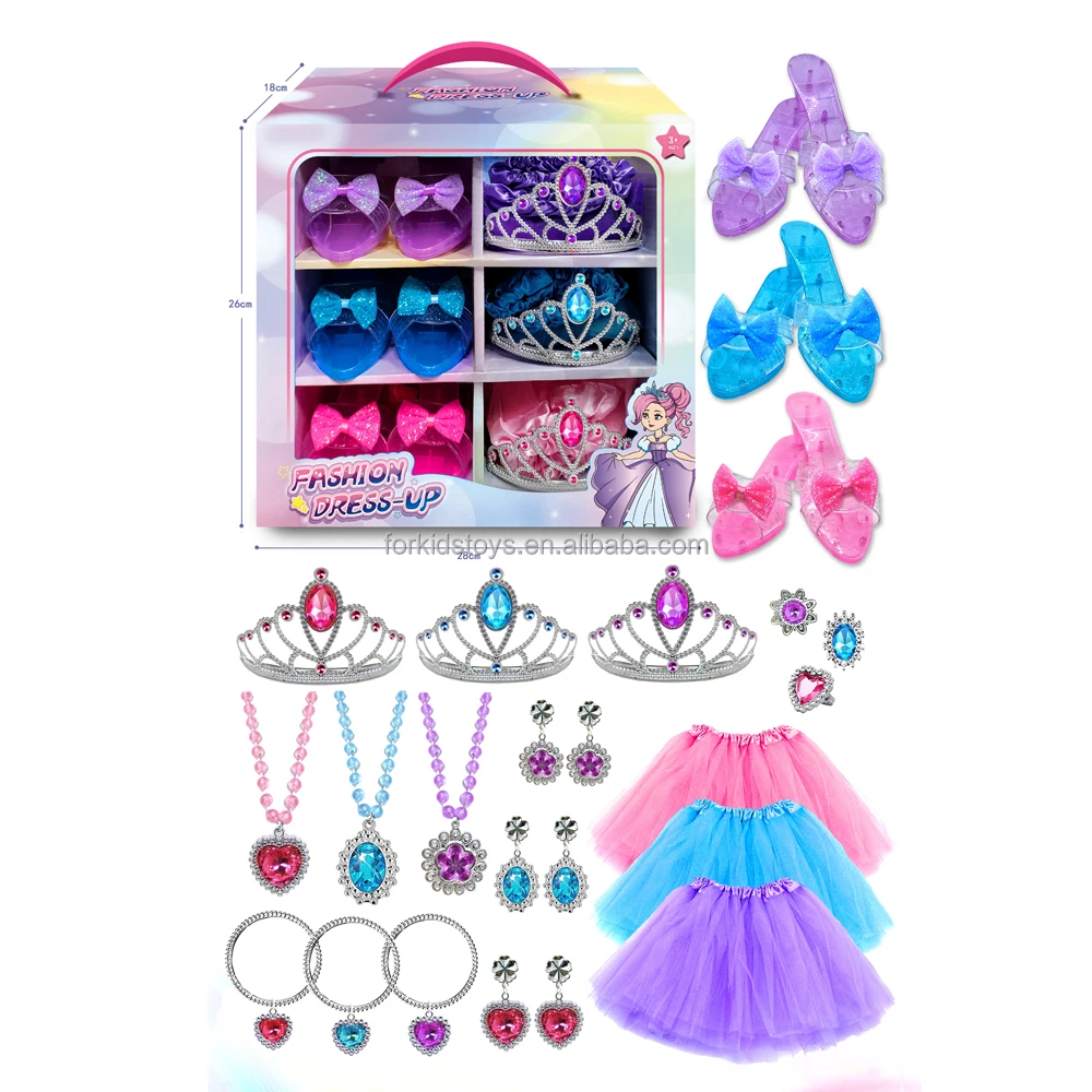 Princess Dress Up Toys Jewelry Boutique Girls Role Play Gift for 3-6 years old Girl Toddler Birthday Party Favors