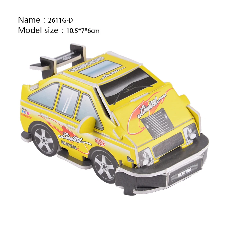 Paper Folding Truck Toy Small Two Board Educational Vehicle Car Jigsaw Taxi Puzzle 3d Kids