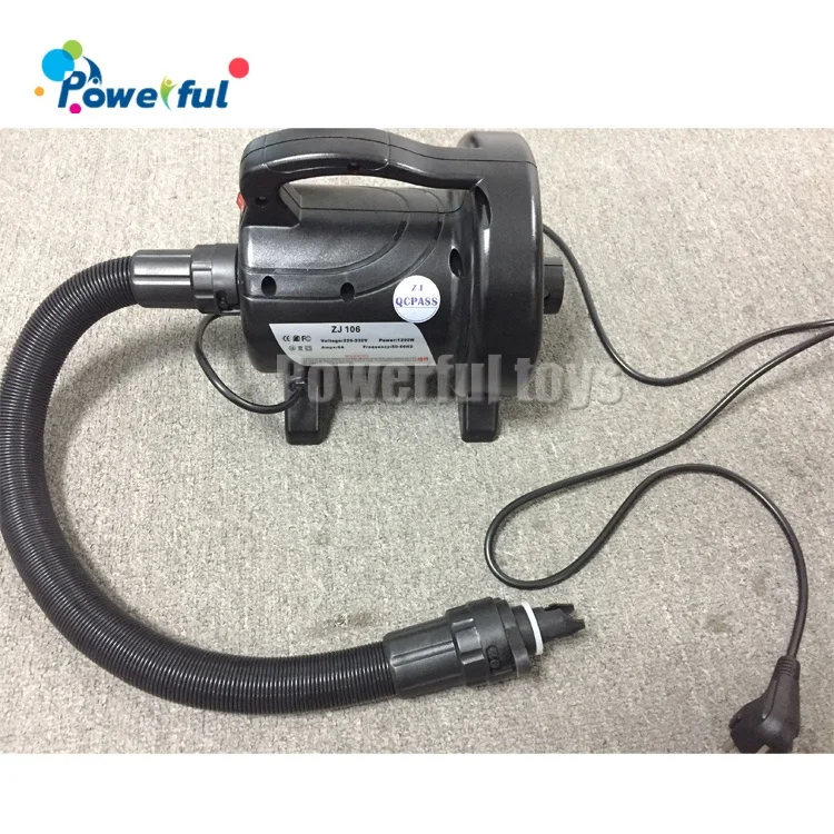Electric air pump, small air blower for inflatables with different plug