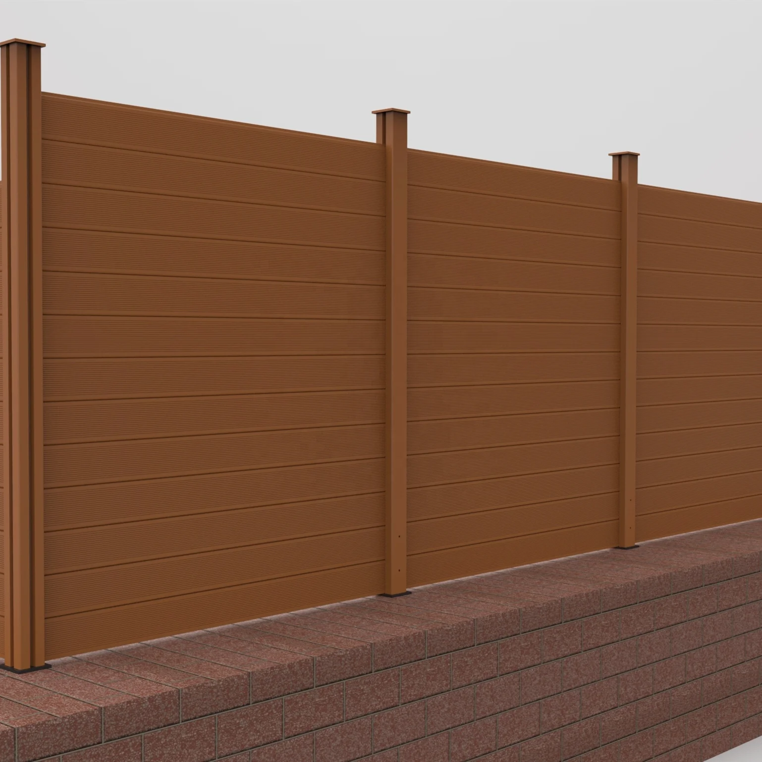 Wood Plastic Composite Fence WPC Panel and Steel Accessories