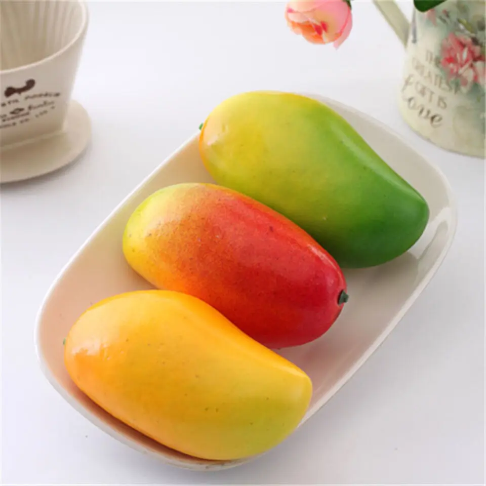 Mango Fake Fruit Artificial Realistic Model Lifelike Decorative Fruits  for House Kitchen Party Decoration Desk Ornament