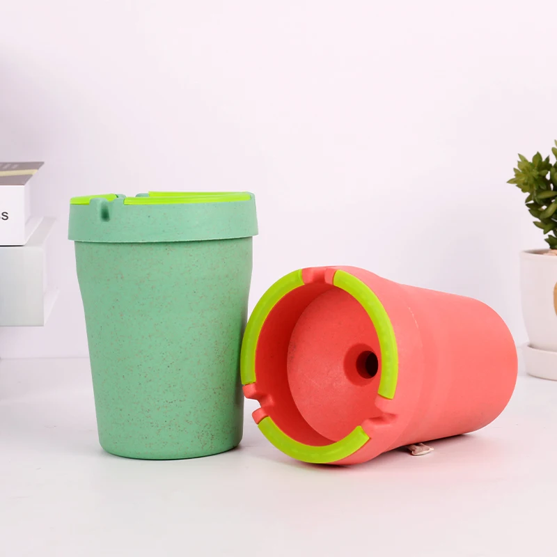 Wholesale Colorful Smart Portable Ashtrays Disposable Environmental Biodegradable Material Luminous Car Ashtray
