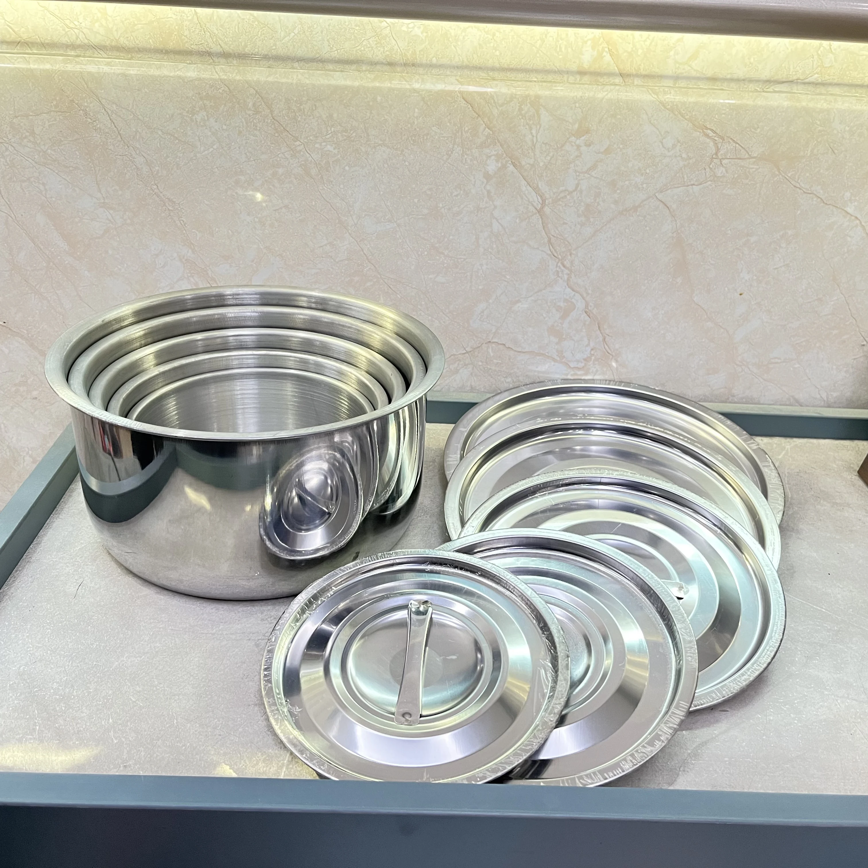 5pcs Cooking Pots and Pans Cookware Set  S410 Stainless Steel cookware set Modern kitchen accessories set