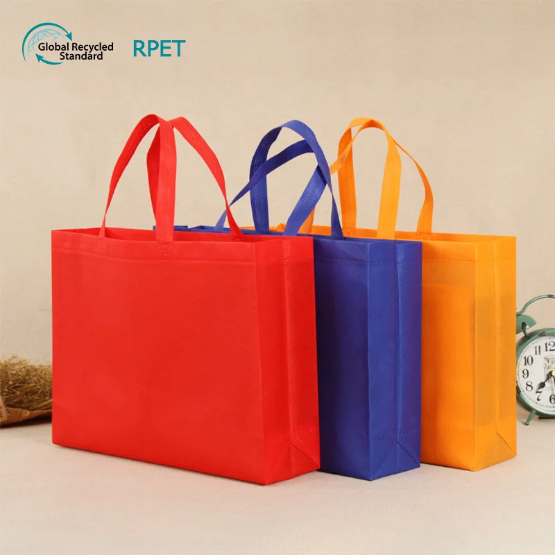 Custom Non-Woven Shopping Bag Eco-Friendly Waterproof Heavy-Duty PC Medium Custom Logo Letter Printing Screen Handled Packing