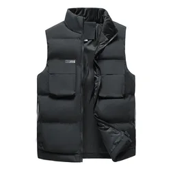 2021 winter mens cotton-padded jacket large size vest warmth and thick waistcoat