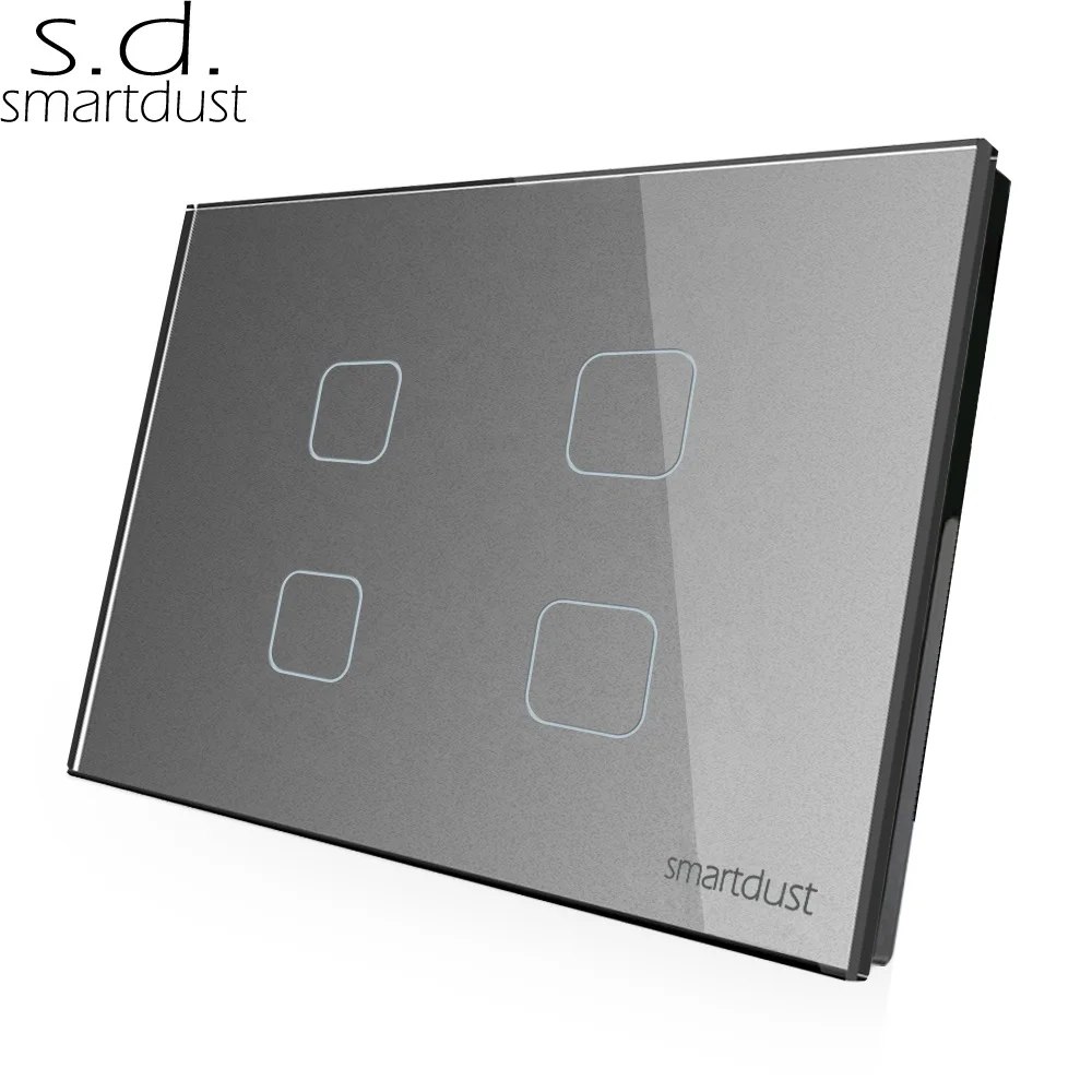 Умный выключатель Smartdust Zigbee настенный сенсорный переключатель с 4 клавишами управление через Alexa для отеля и дома 3