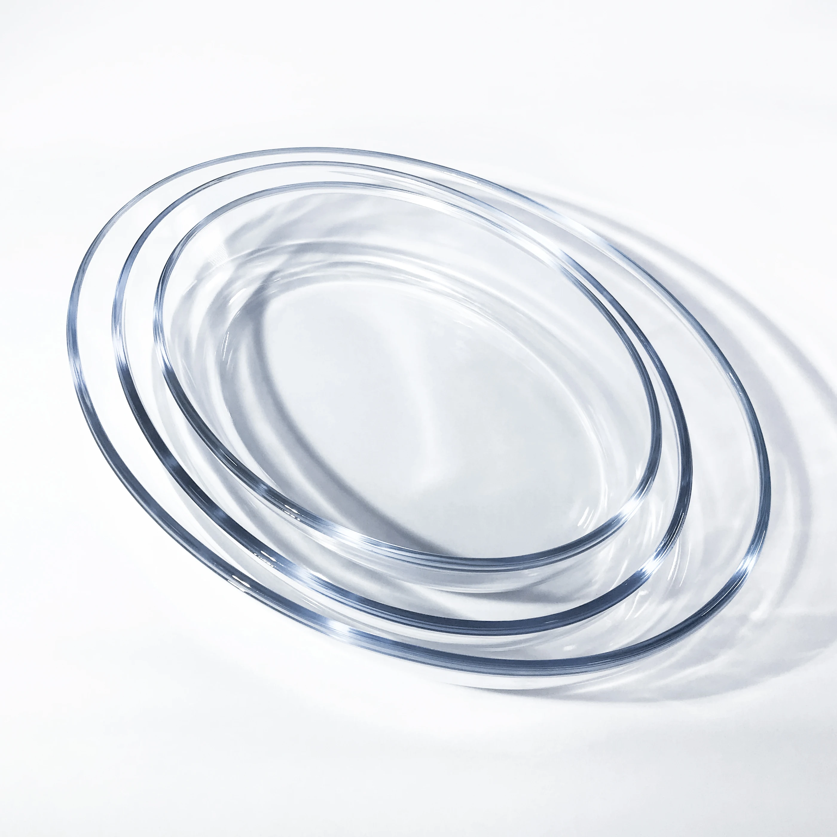 Clear Oval Heat Resistant Borosilicate Tempered Glass Bakeware Sets Baking Pan Sets
