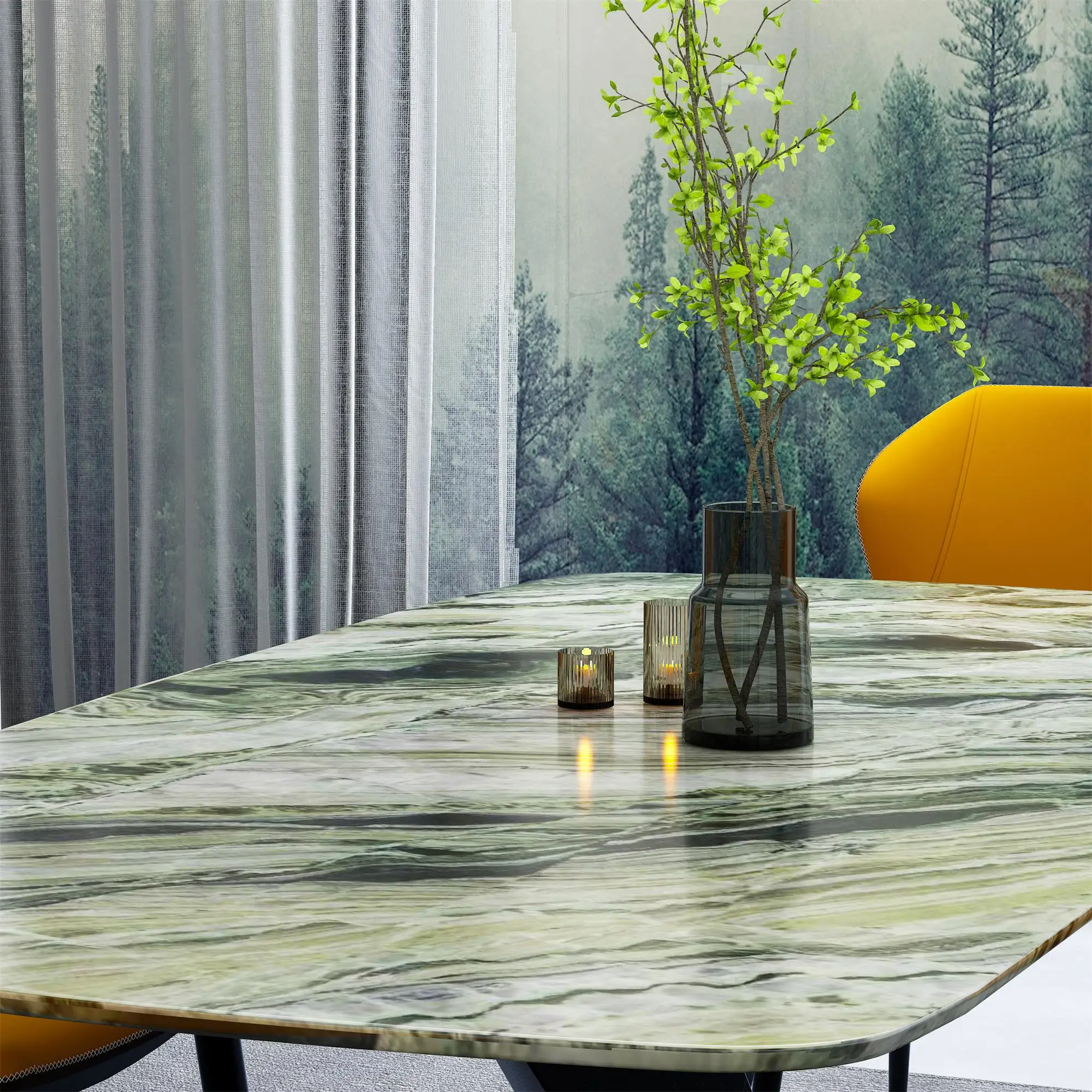 Green Jade Marble Table Countertop Vanity Top Stair