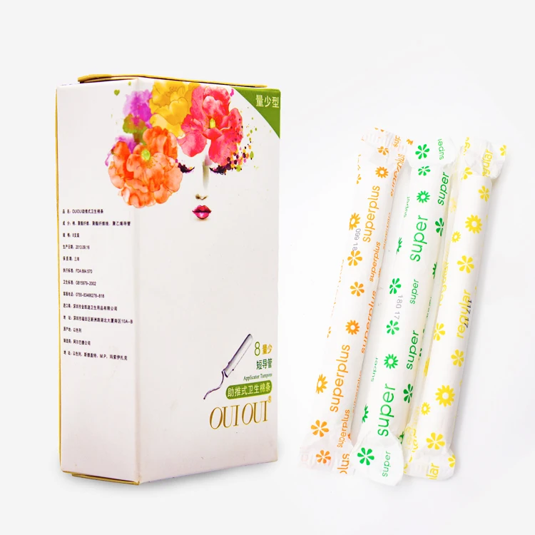 
Feminine hygiene cotton tampon organic cardboard applicator 