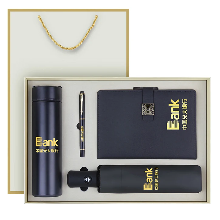 Corporate Business Gift Set Luxury Notebooks Pens USB Water Bottles Umbrellas with OEM Service