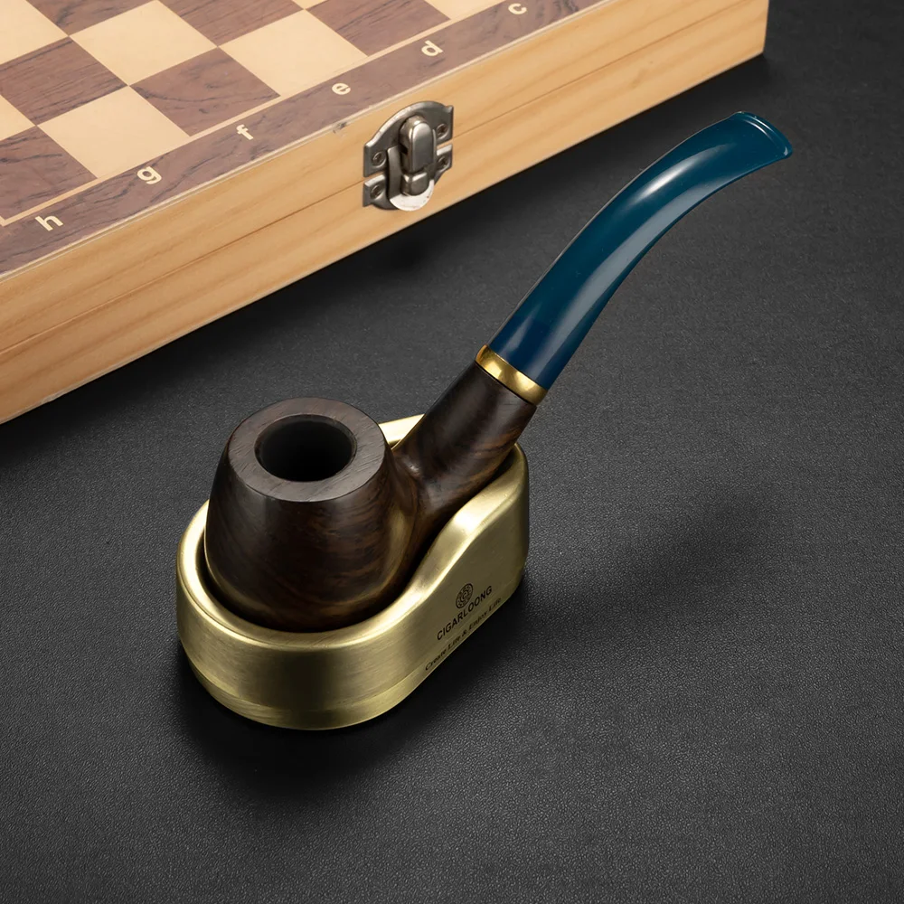 CIGARLOONG New Arrival Pipe Set Cigar Luxury Metal Smoking Set 7 Piece Set Ashtray Pipe Stand