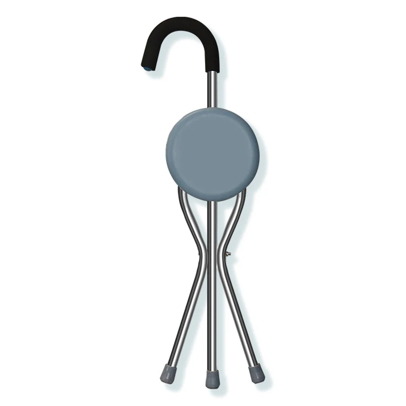 Hot Sale Multifunctional Baston Silla Plegable Walking Stick Chair 85cm Folding Cane for Elderly Crutch With Stool Seat