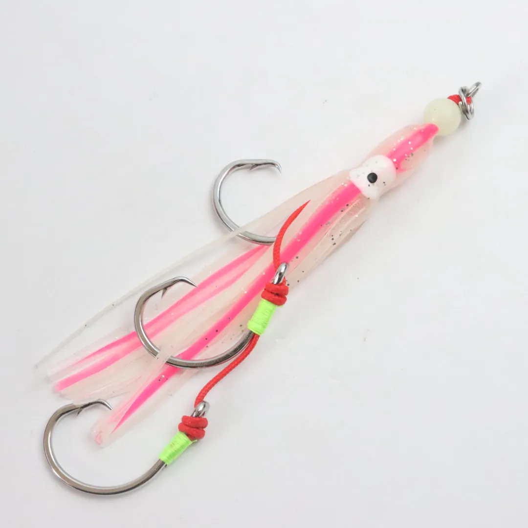 In stock Stainless steel fishhook Jigging Octo Hooks  Assist Hooks Fishing Slow Lure Jig Glow Squid Assist Hook Making