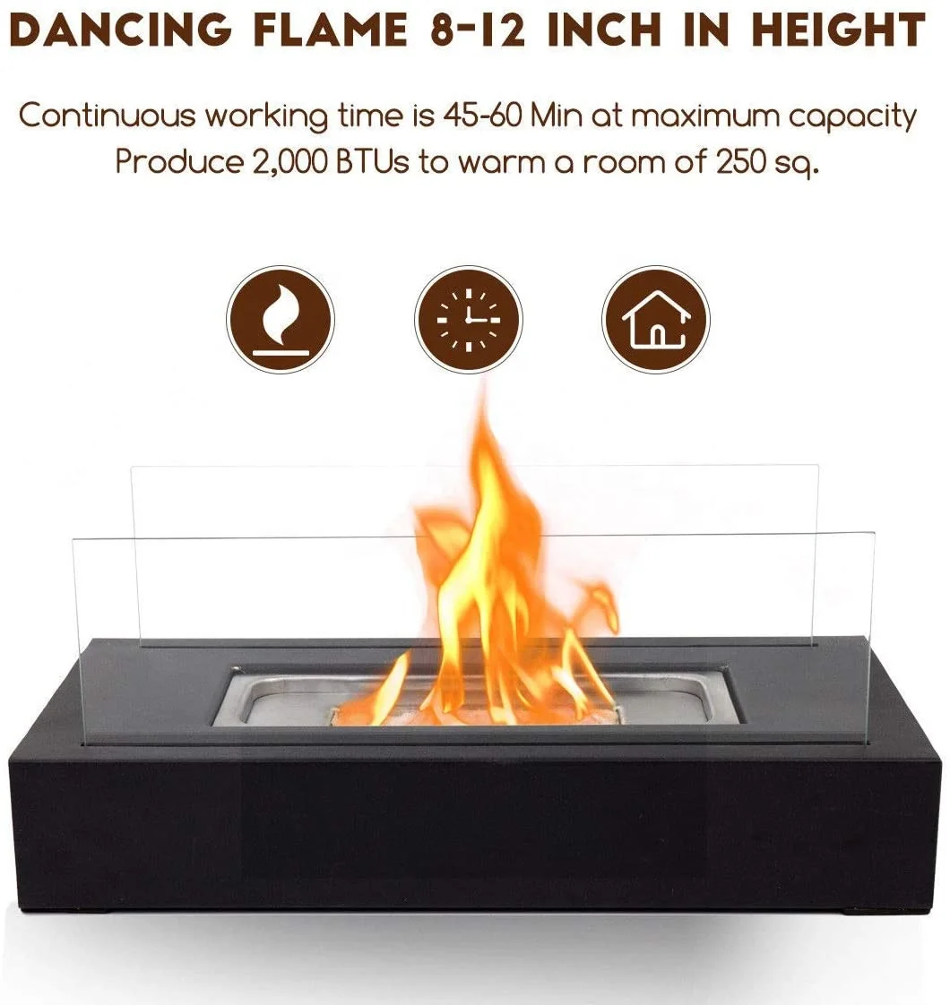 
Ventless metal bio-ethanol indoor door fireplace Tabletop Desk Table Top Ethanol Fireplace 