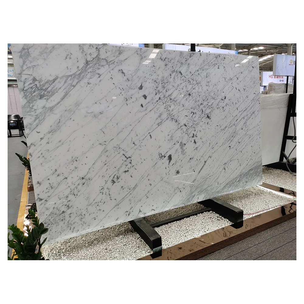 Competitive Price Home Hotel Decoration Carrara White Polished Marble Slabs
