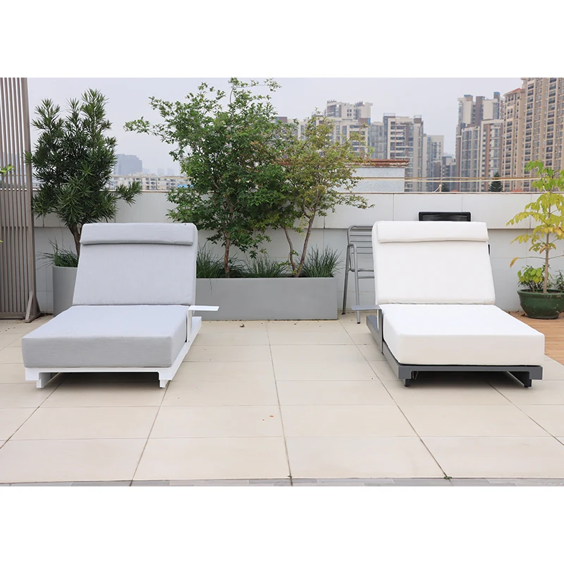Aluminum Outdoor Chaise Lounger Chairs High End Hotel Contract Furniture Poolside Sun Loungers