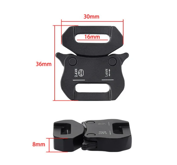 16mm metal release buckle special zinc alloy solid buckle strong outdoor small tactical strong pull buckle laser logo