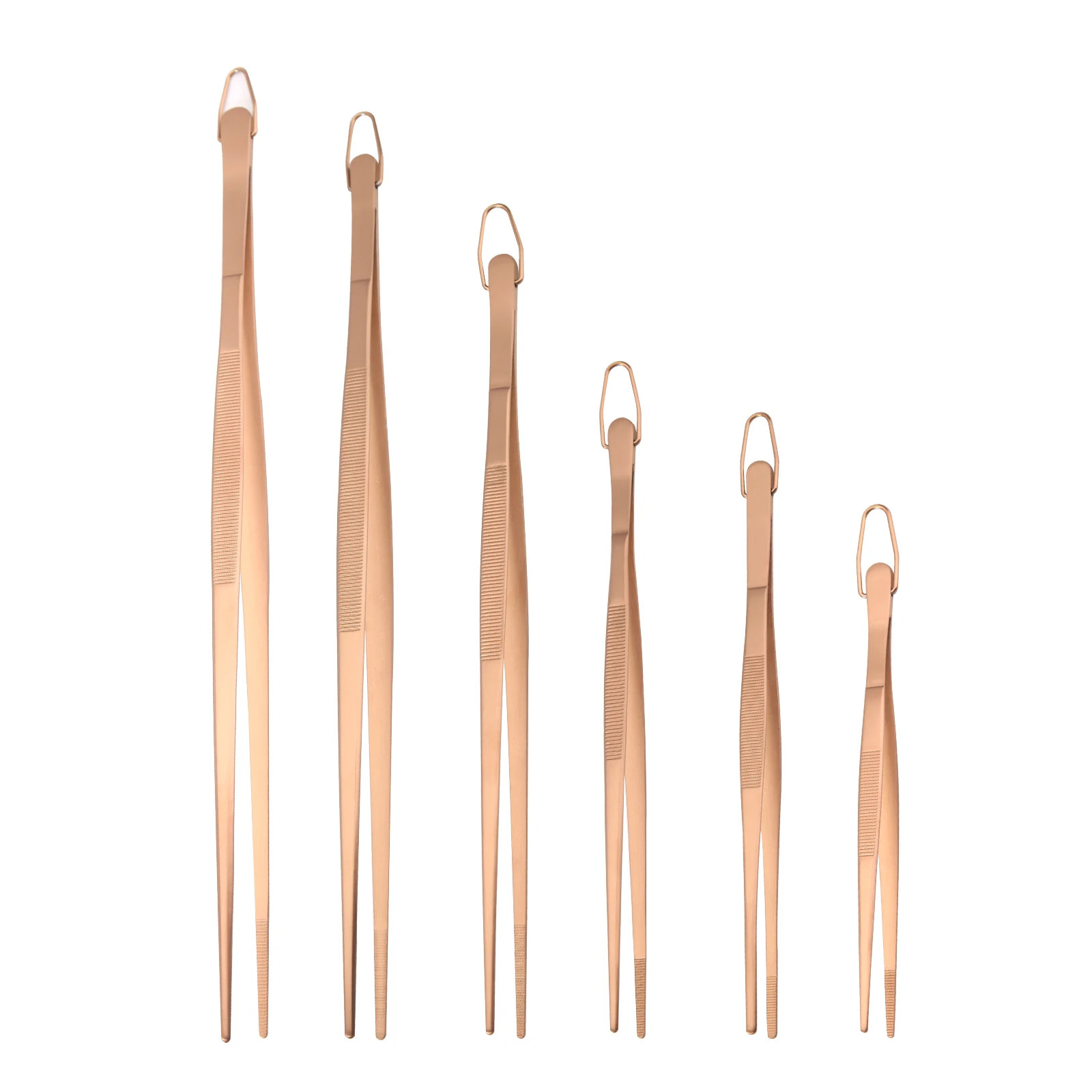 Rose Gold Stainless Steel BBQ Grill Clamps for Bread Steak Fried Fish Multipurpose Food Tong