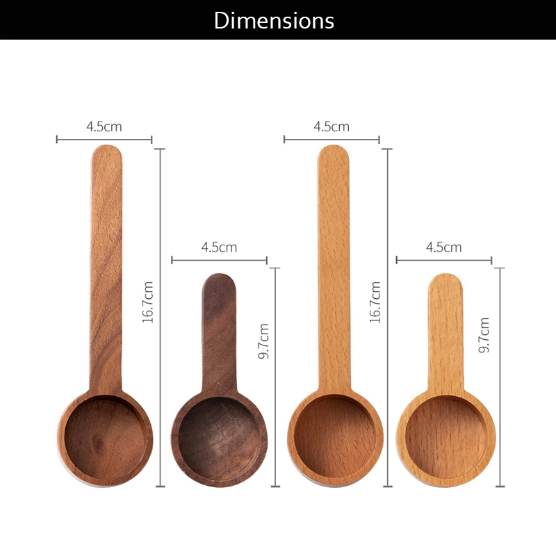Wholesale Home Kitchen Tools Wooden Coffee Spoon Walnut Wood Measure Scoops For Protein Powder