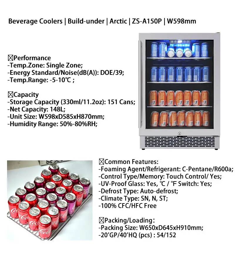 Popular in Europe Built In Wine Cooler Chiller Modern Fridge Cabinet Best Integrated Wine Cellars Mini Beverage Cooler