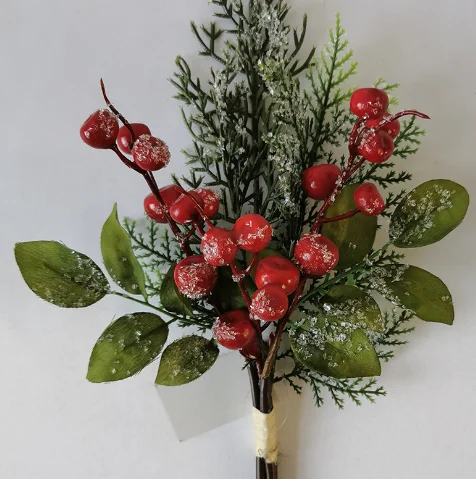 Home decoration manufacturer vase decorative flowers christmas red fruit flower