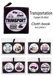 Recycle Custom early education toy English palm book snap finger tear baby cloth books for kids