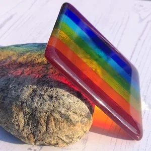 Rainbow Glass Coaster Tableware Table Decoration Coasters Print Glass Rainbow Memorial Remembrance Keepsake Grave Marker Gift