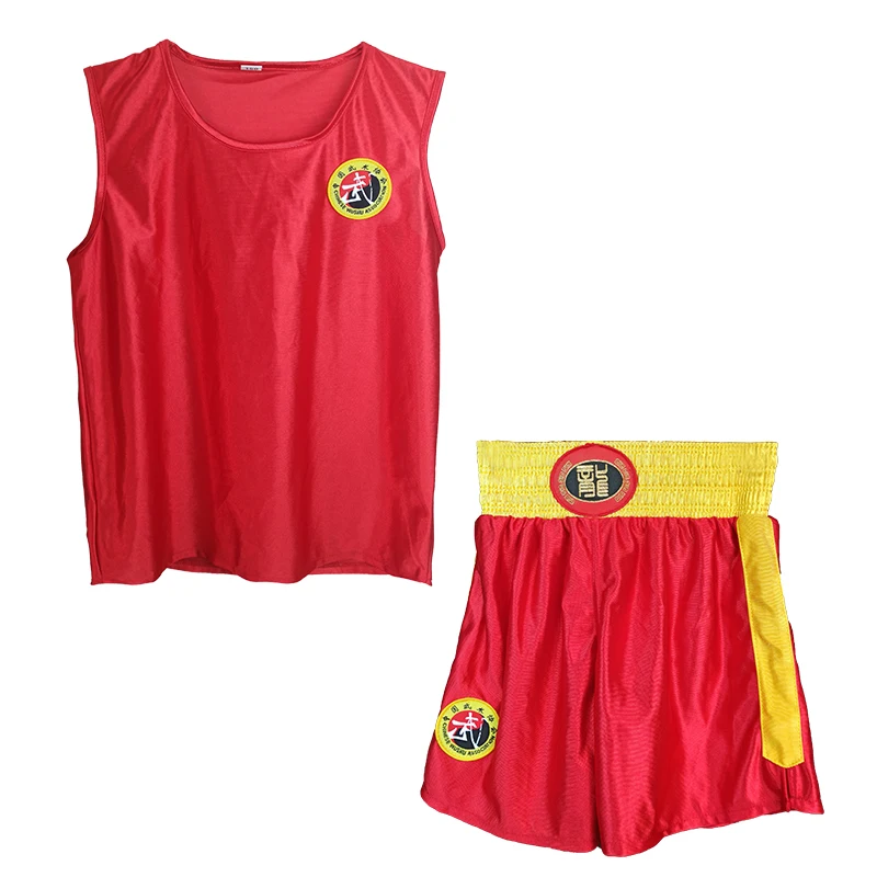 Custom  Sanda Uniform Blue Red BlackTraining Kung Fu Sanda Martial Arts Uniform