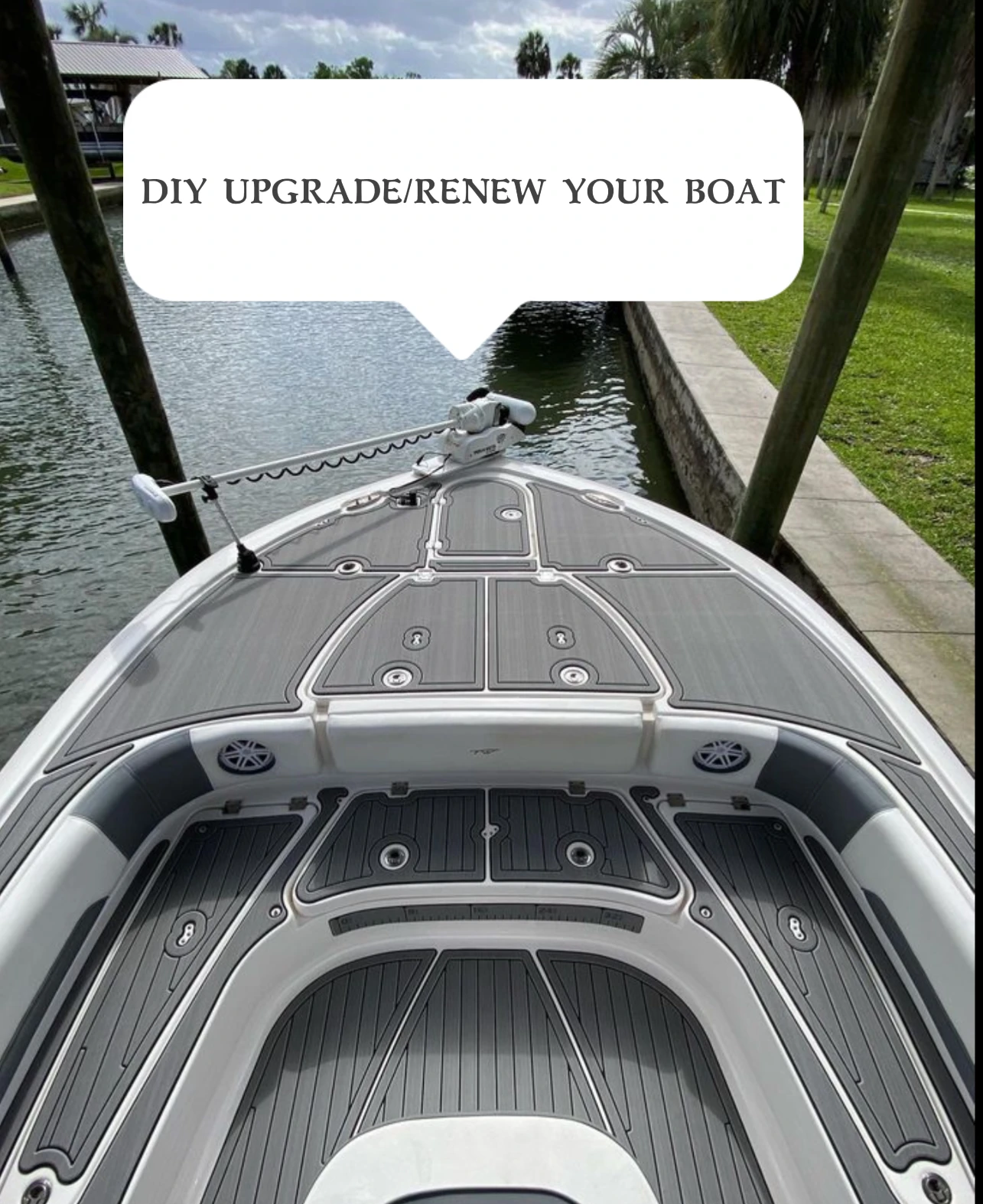 Grey Black Straight Line Waterproof Non-Slip Eva Foam Board Ship Floor Marine Deck  Teak Ship Floor Marine Pad