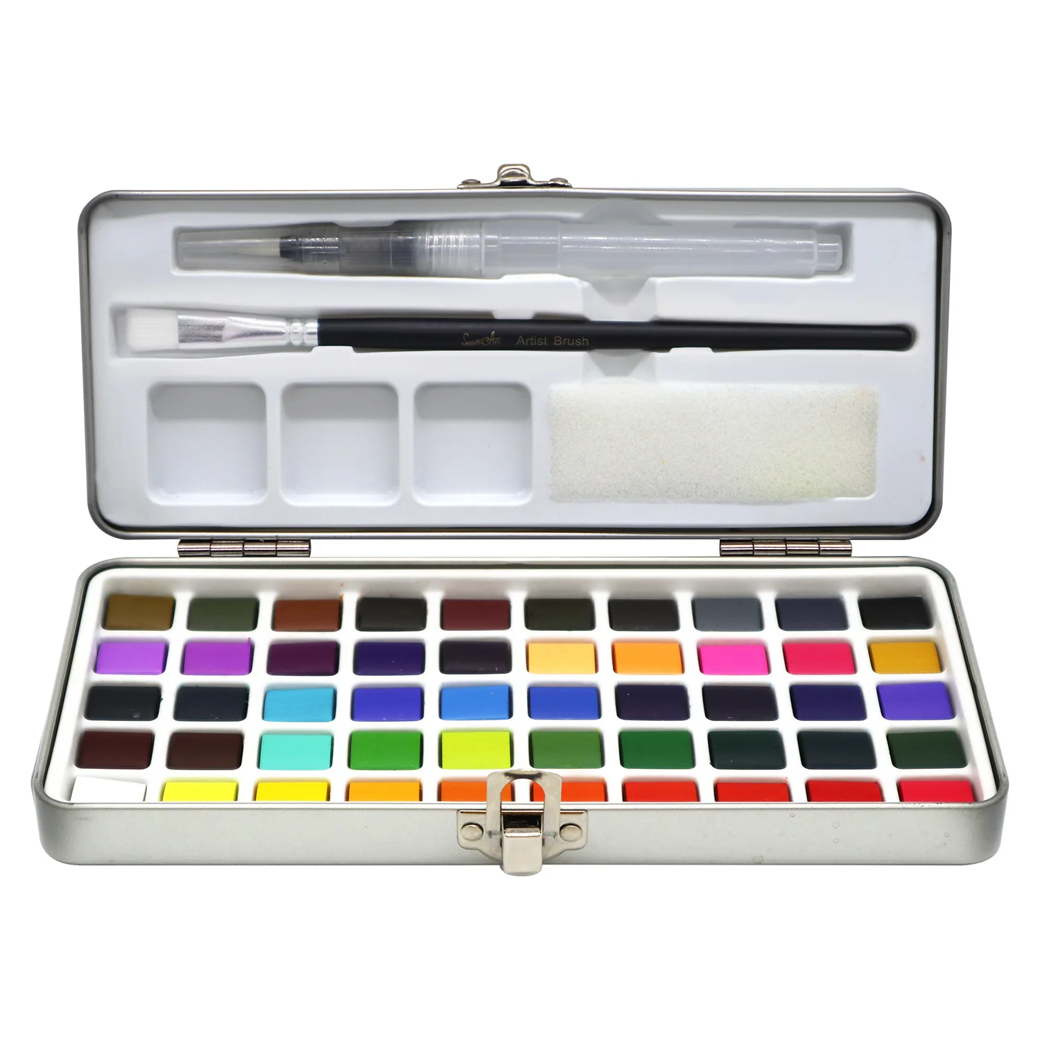 New solid watercolor paint metallic colors Vivid Solid Water Color Paint Set Tin aluminum box set