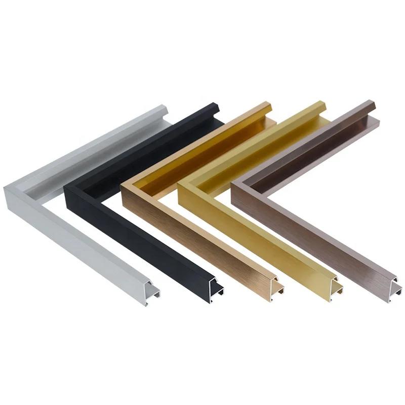 Home Decoration Metal Picture Photo Frame Purple Gold Color Aluminum Alloy Painting Frame Moulding