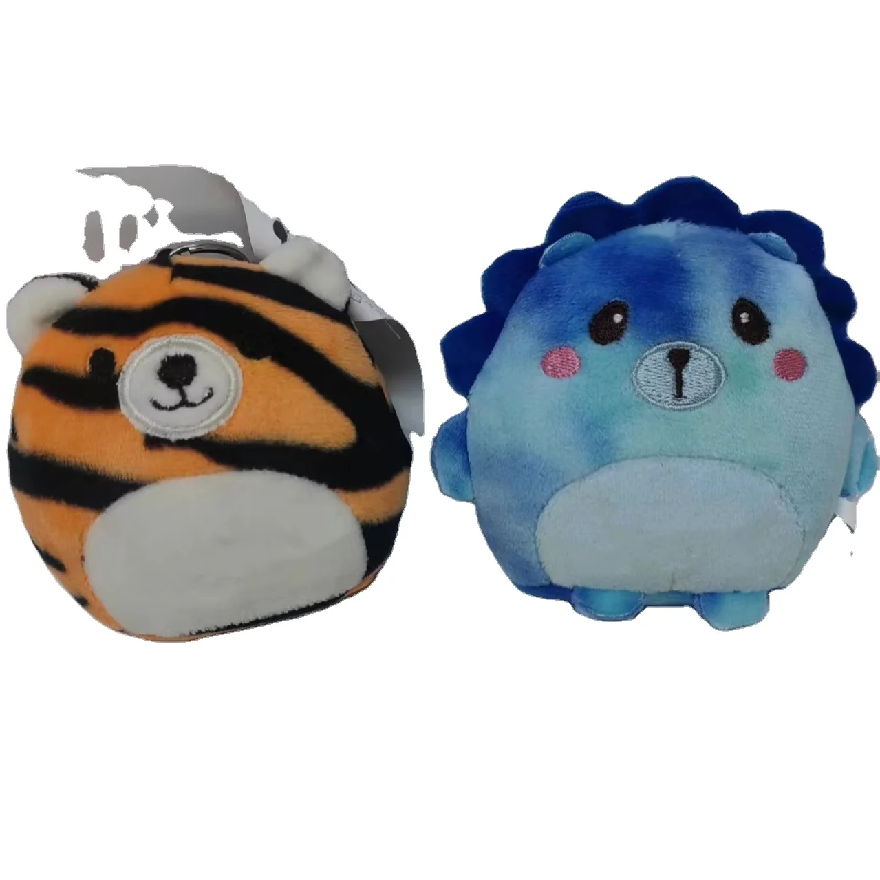 Fashion Cute Animal Keychain Tiger and Lion head Stuffed Animal Toys