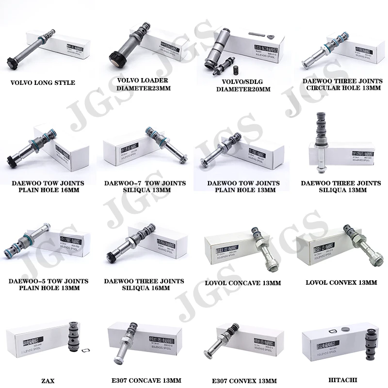 Factory Price Excavators Electric Spare Parts Hydraulic Solenoid Valve Spool for Volvo/SDLG Diameter 20mm