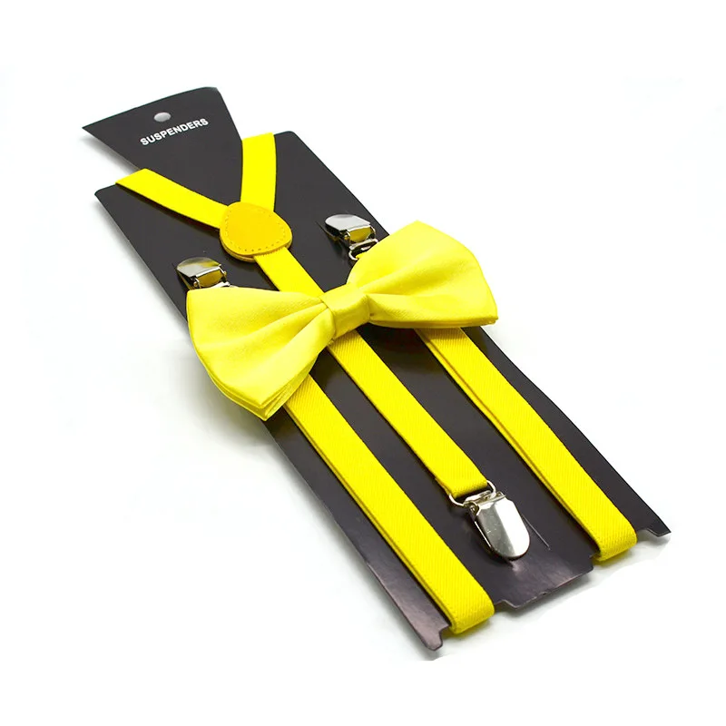 Fashion Multicolor Adult Suspenders 1.5cm Elastic Straps Belt Solid Color Black White Pink Blue Yellow Suspenders For Men Women