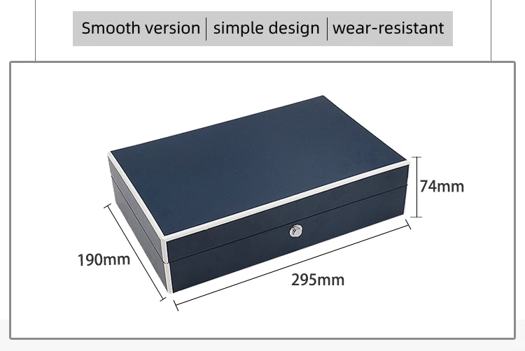 Custom High Quality Wood  Watch Jewellery Boxes Organizer Luxury Black Wooden Jewelry Storage Box