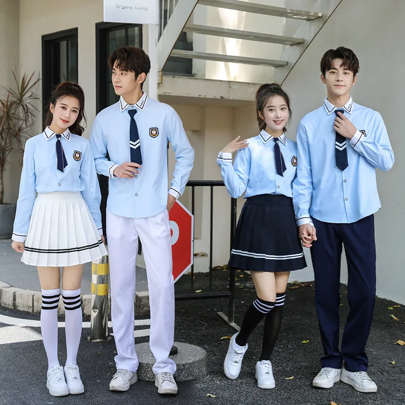 Middle school student pleated skirt shirt suit uniform Suitable for sports opening ceremony, choir uniforms