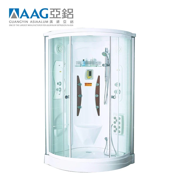 Hot Selling Luxury Framed Shower Unit Simple Bathroom Corner Wet Shower Room Sauna Cabin / Steam Shower Box