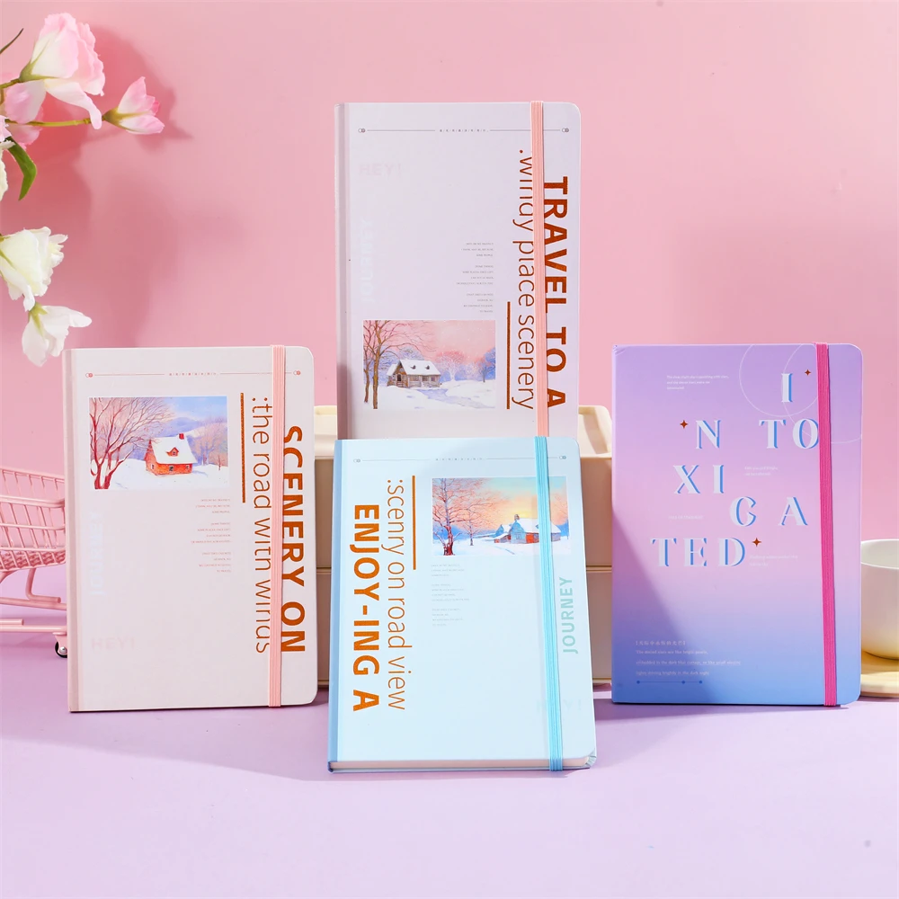 A5 Pu Cardboard Hardcover Journal Notebooks School Office Supplies Note Book Custom Logo Paper Custom Packing Promotion Diary