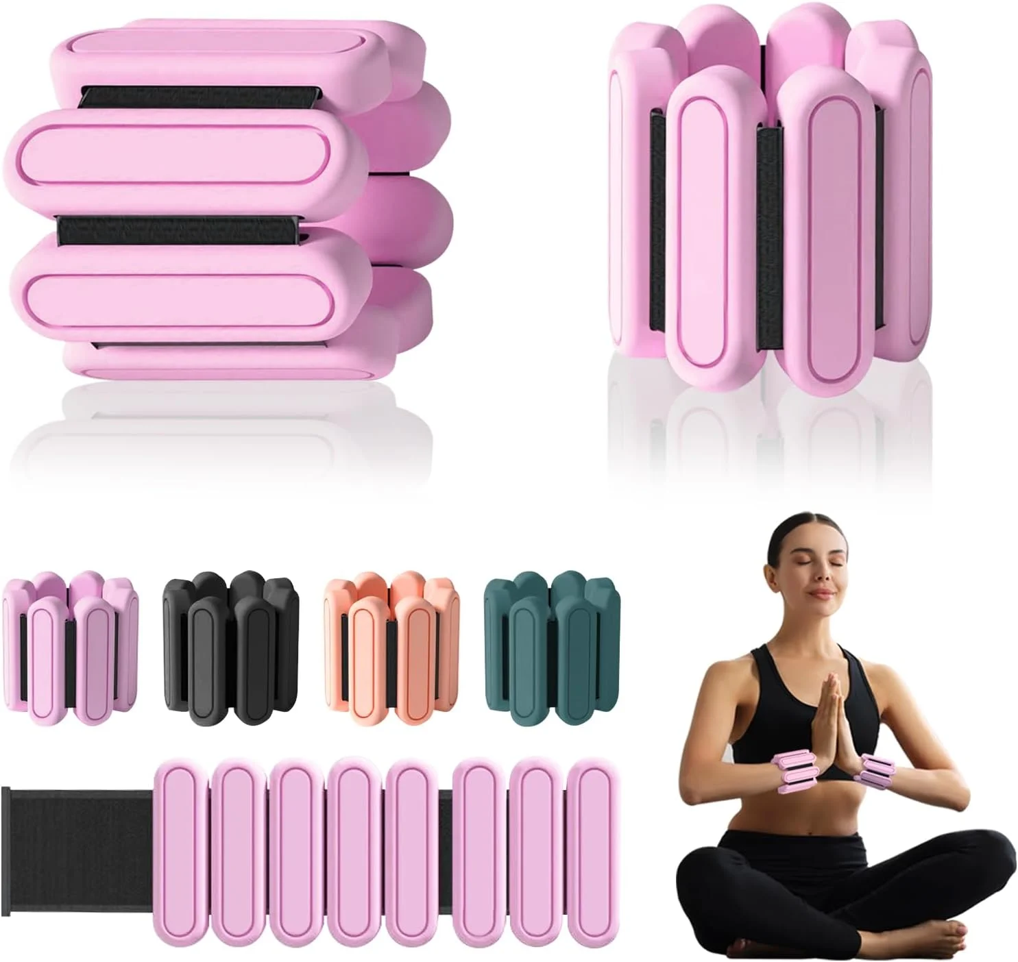 Hot sale Wearable Weight Bracelets Adjustable Ankle Weights 1lb 2lb Fitness Exercise Silicone Ankle And Wrist Weight Set