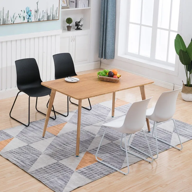 wholesale modern high quality Multi-color custom plastic seat metal Sled leg simple Nordic home dining room chairs Stools