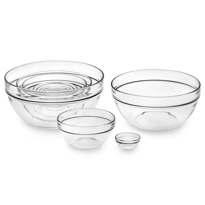 
Wholesale Customized Heat-resistant Glass Mixing Bowl tempered Stackable salad bowl accept logo 
