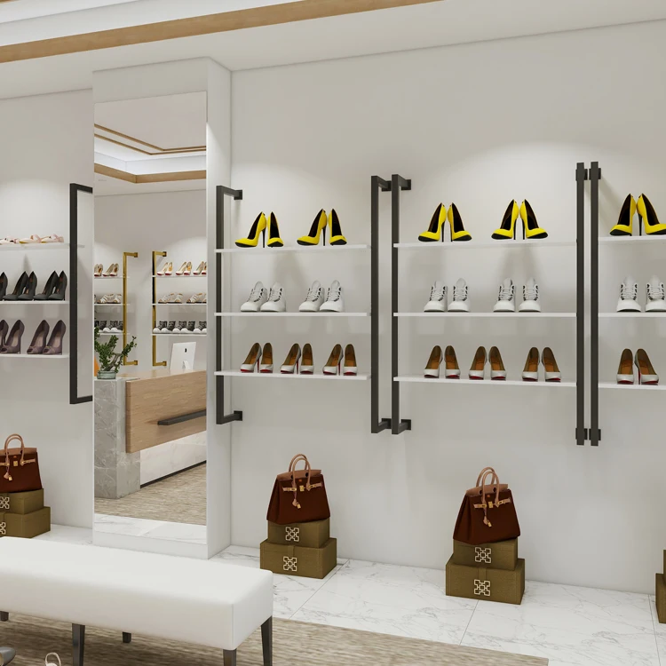 Commercial Gold Clothing Rack Pipe Clothing Rack Stainless Steel Display Rack For Wall Mounted