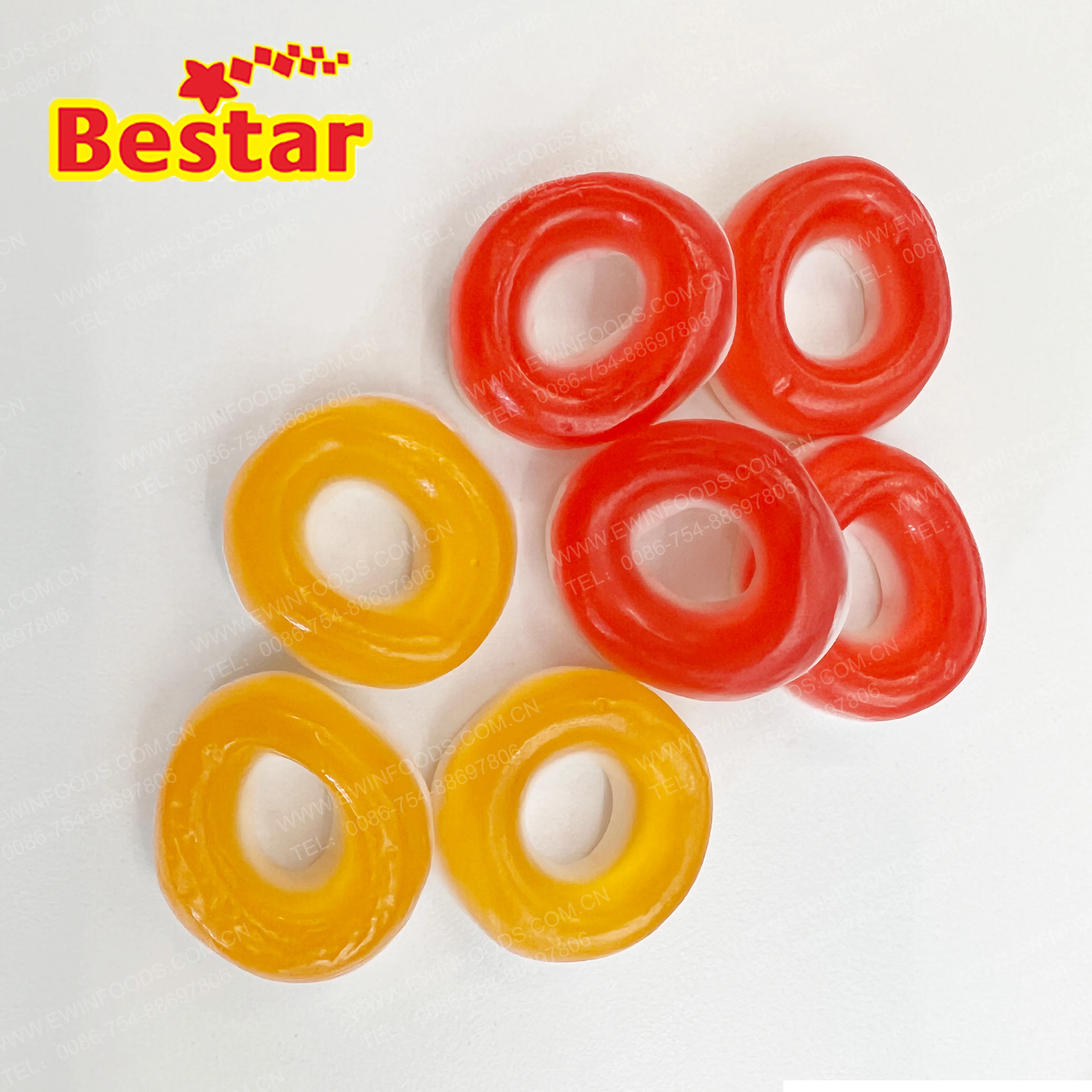 Doughnut gummy candy custom colors bulk item high quality jelly soft candy circle gummy candy confectionery