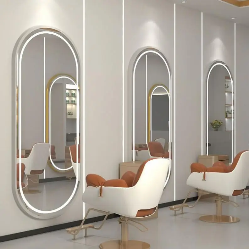 Beauty Professional Full Length Led Mirror Salon Furniture Wall Ounted Smart Salon Mirror