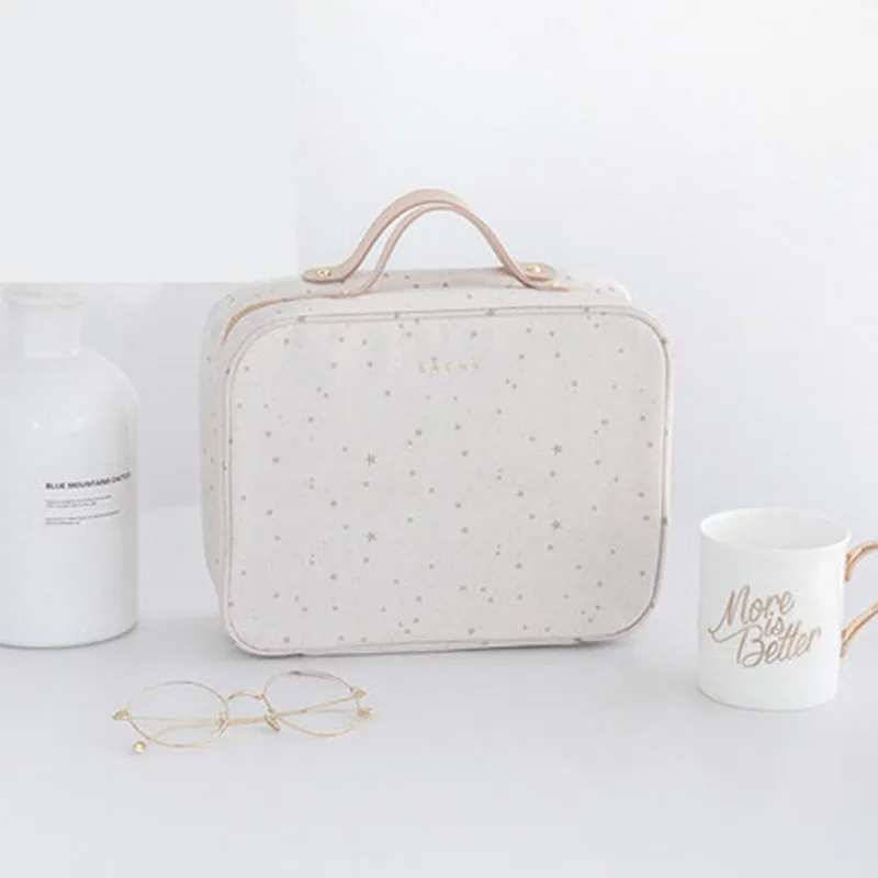 Alibaba Cheap Wholesale High Quality Customized Embroidery Letters Classical Oxford Cosmetic Bag for Women Make Up