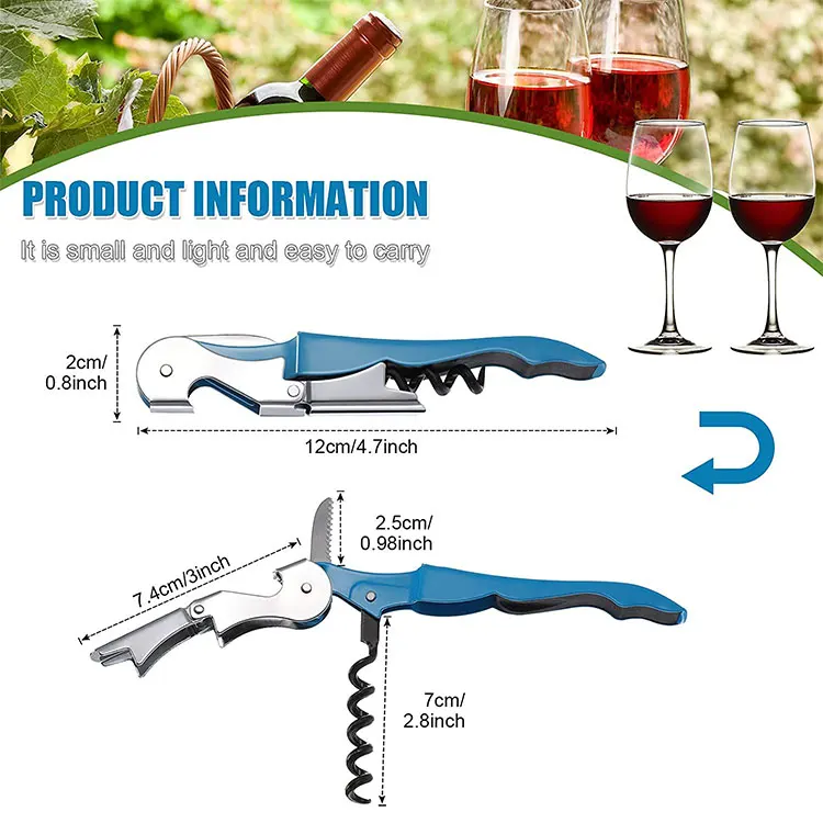 Многоцветный Классический штопор для официанта винный ключ двойной с петлей бутылок вина пива ресторана бара