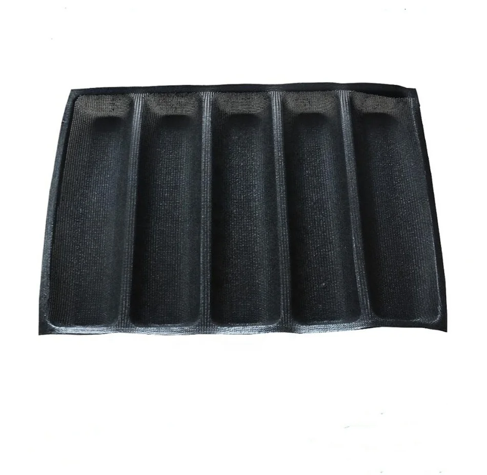 GT Silicone Perforated Baking Forms Sandwich Mold French Baguette Bread Pan Food Mat 5 Loaf Non-Stick Baking Liners